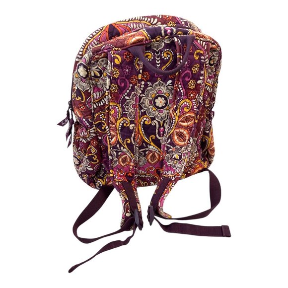Vera Bradley Backpack – Plum Crazy Pattern | Quilted Cotton Fabric | Purple Oran - Picture 3 of 9